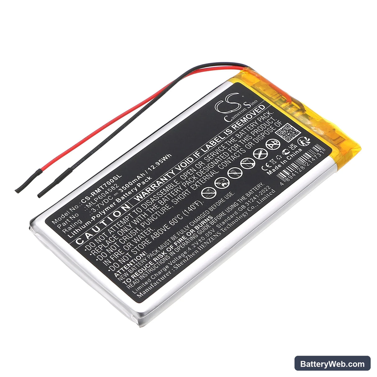 Rand McNally TND-70 Replacement Battery, 3.7V, 3500mAh, Li-Polymer 1
