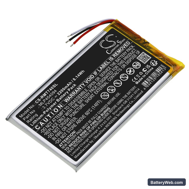 Rand McNally TND-740 Replacement Battery, 3.7V, 2200mAh, Li-Polymer 1