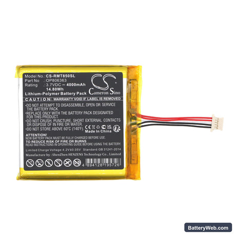 Rand McNally TND-T85 Replacement Battery, 3.7V, 4000mAh, Li-Polymer 3