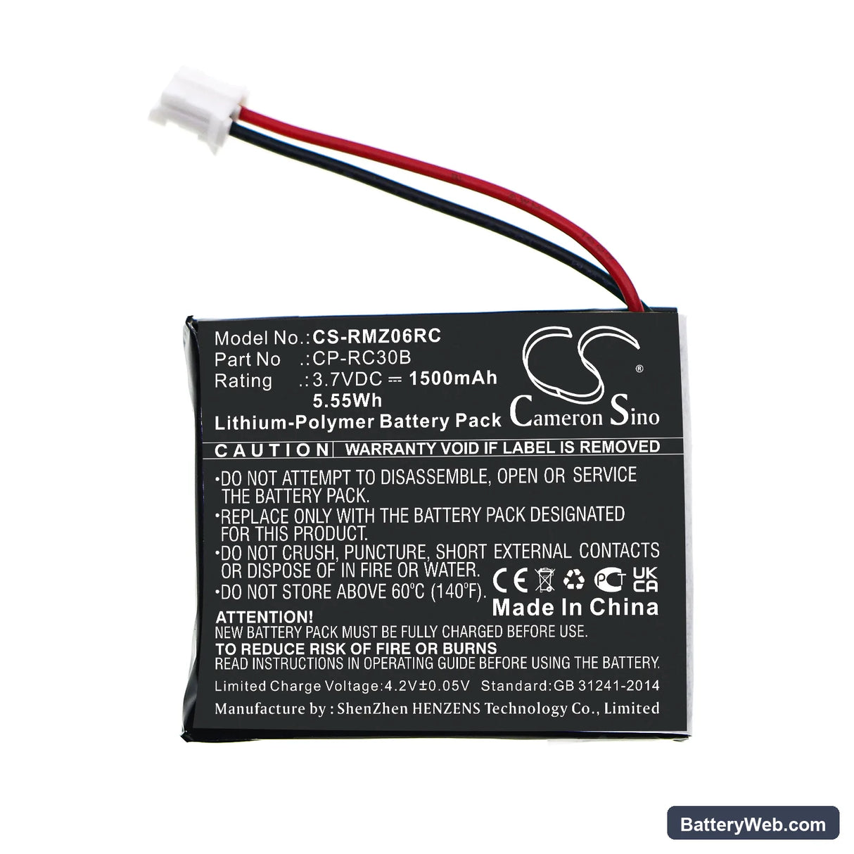 Razer Mamba RC30-013601 Replacement Battery, 3.7V, 1500mAh, Li-Polymer 3