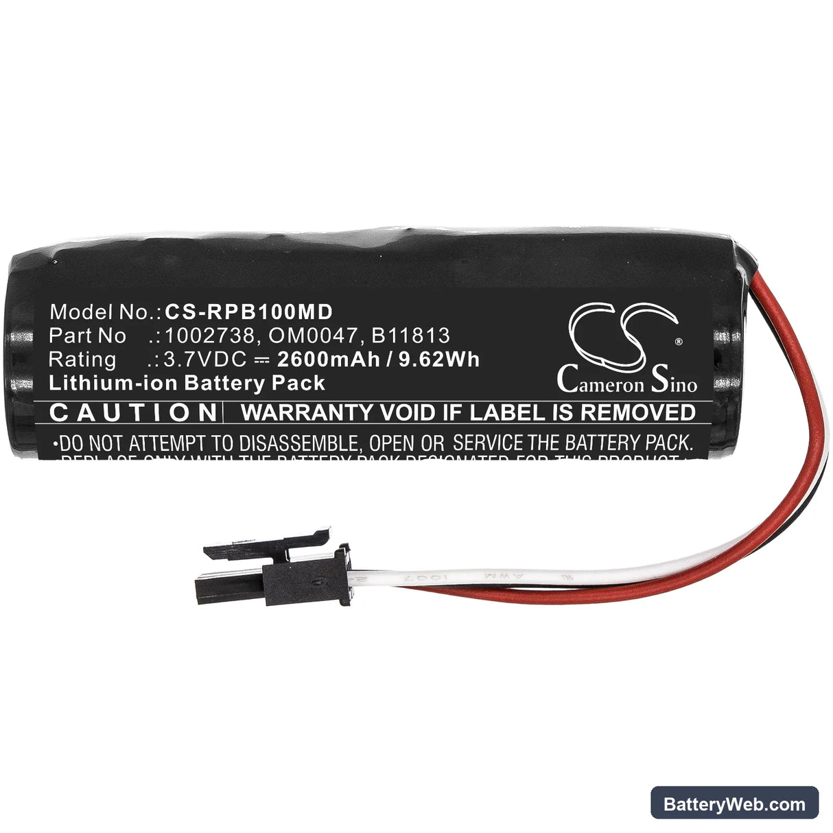 Respironics BiliChek Noninvasive Bilirubin Analyzer Replacement Battery, 3.7V, 2600mAh, Li-ion 3