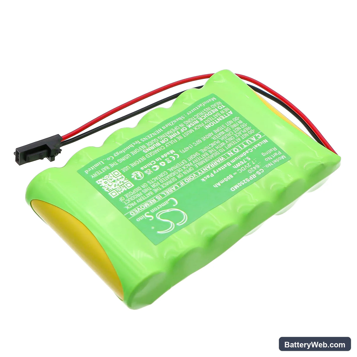 Respironics 2500 Smart Recorder Replacement Battery, 7.2V, 800mAh, Ni-CD 2