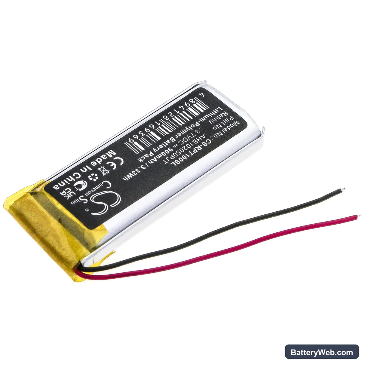 Rapoo Ti100 Replacement Battery, 3.7V, 900mAh, Li-Polymer 2