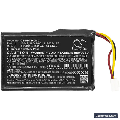 Reichert iPac Replacement Battery, 3.7V, 1150mAh, Li-ion 3