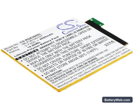 Verizon Ellipsis 8 Replacement Battery, 3.7V, 4000mAh, Li-Polymer 1