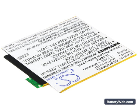 Verizon Ellipsis 8 Replacement Battery, 3.7V, 4000mAh, Li-Polymer 2