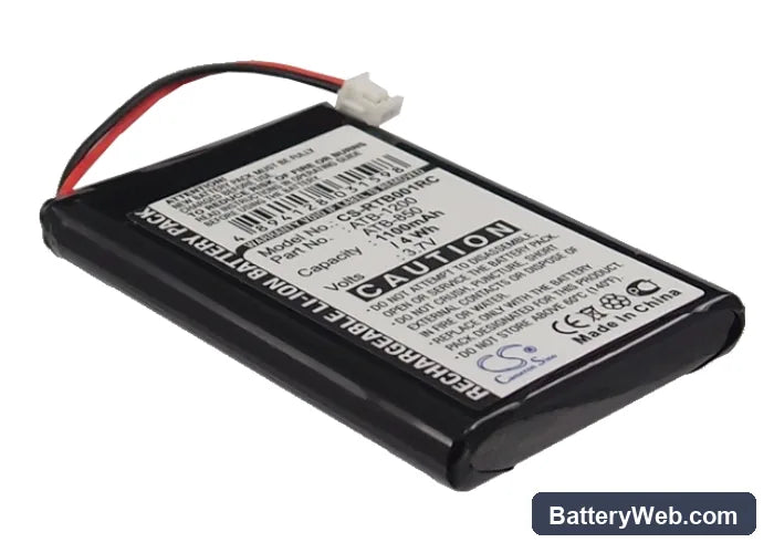 RTI T2B Replacement Battery, 3.7V, 1100mAh, Li-ion 1
