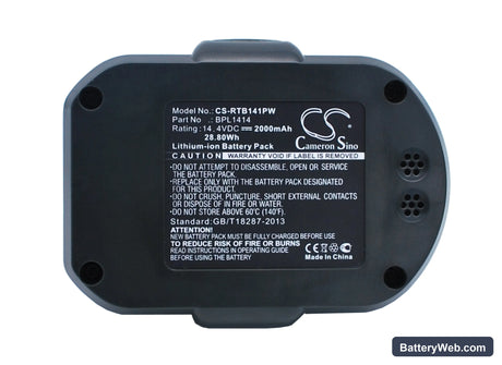 Ryobi CDD144V22 Replacement Battery, 14.4V, 2000mAh, Li-ion 1
