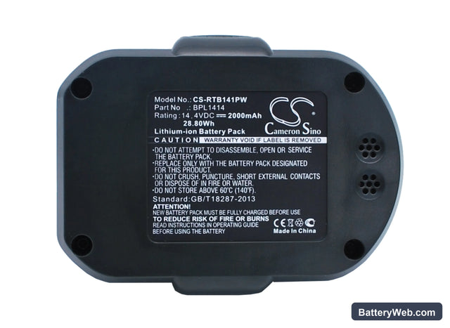 Ryobi CDD144V22 Replacement Battery, 14.4V, 2000mAh, Li-ion 1