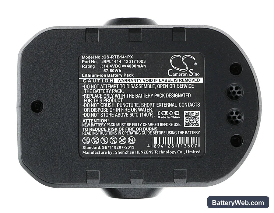 Ryobi CDD144V22 Replacement Battery, 14.4V, 4000mAh, Li-ion 5