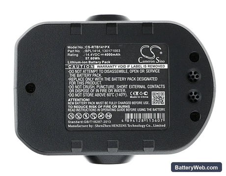 Ryobi CDD144V22 Replacement Battery, 14.4V, 4000mAh, Li-ion 5