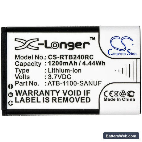 LeTV RC60Tp6 Replacement Battery, 3.7V, 1200mAh, Li-ion 5
