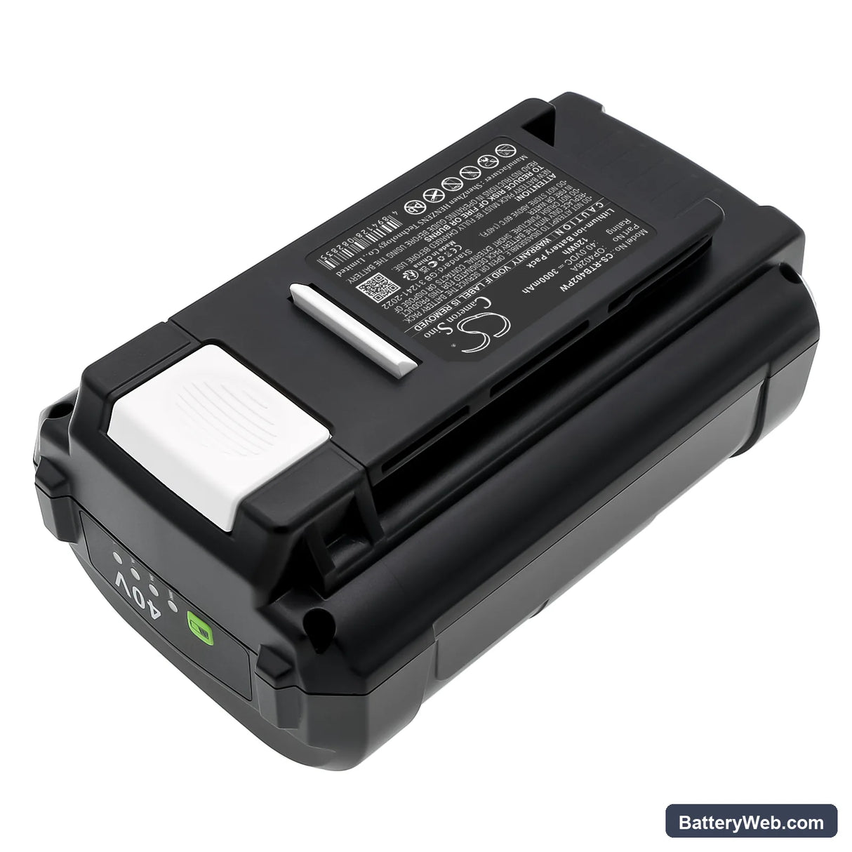 Ryobi RY40210 Replacement Battery, 40V, 3000mAh, Li-ion 2