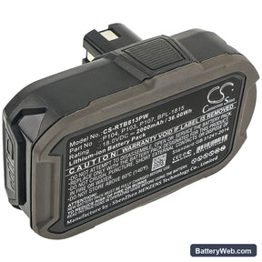 Ryobi ZRP813 Replacement Battery, 18V, 2000mAh, Li-ion 1