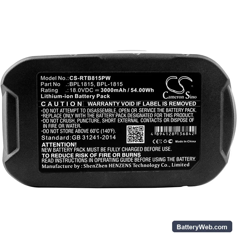Ryobi ONE+ 18 Volt Cordless Tools Replacement Battery, 18V, 3000mAh, Li-ion 5