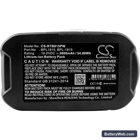 Ryobi ONE+ 18 Volt Cordless Tools Replacement Battery, 18V, 3000mAh, Li-ion 5