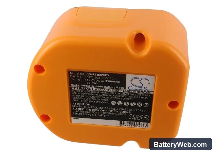Ryobi HP1201MK2 Replacement Battery, 12V, 3300mAh, Ni-MH 5