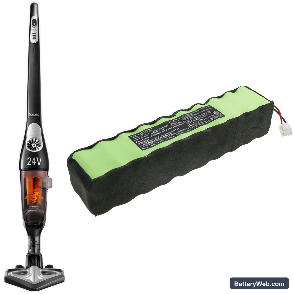 Rowenta RH8770WU/2D1 Replacement Battery, 24V, 3000mAh, Ni-MH 6