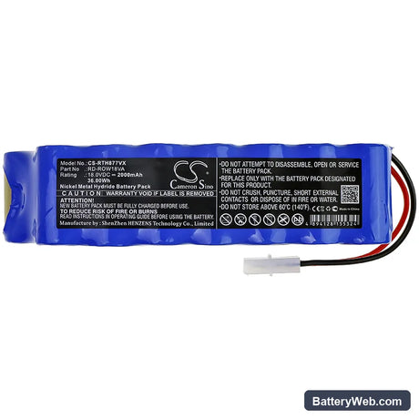 Rowenta RH8771 Replacement Battery, 18V, 2000mAh, Ni-MH 3