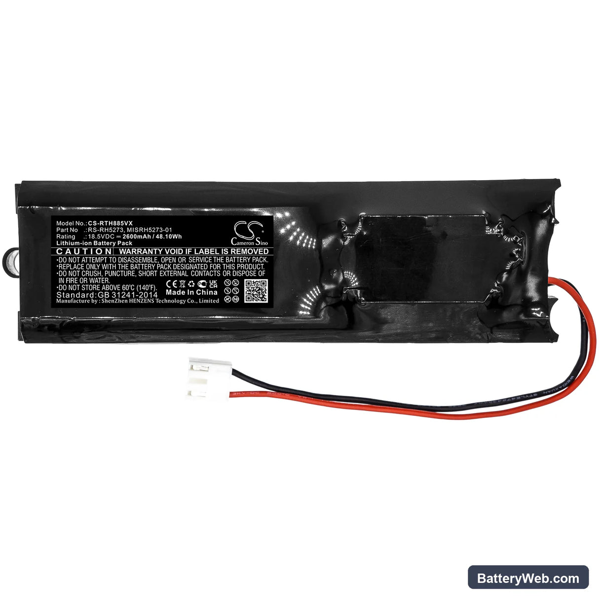 Tefal TY8812 Replacement Battery, 18.5V, 2600mAh, Li-ion 3