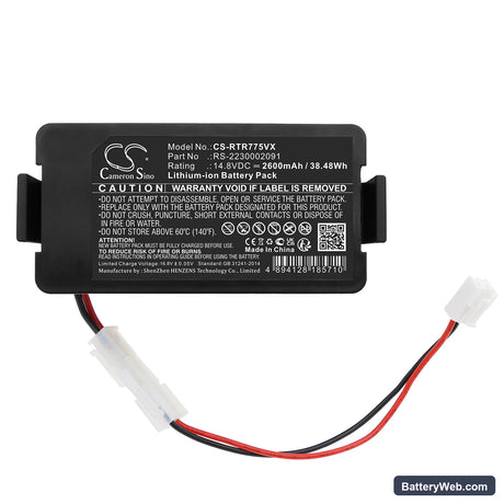 Tefal RG 7765 WH Replacement Battery, 14.8V, 2600mAh, Li-ion 3