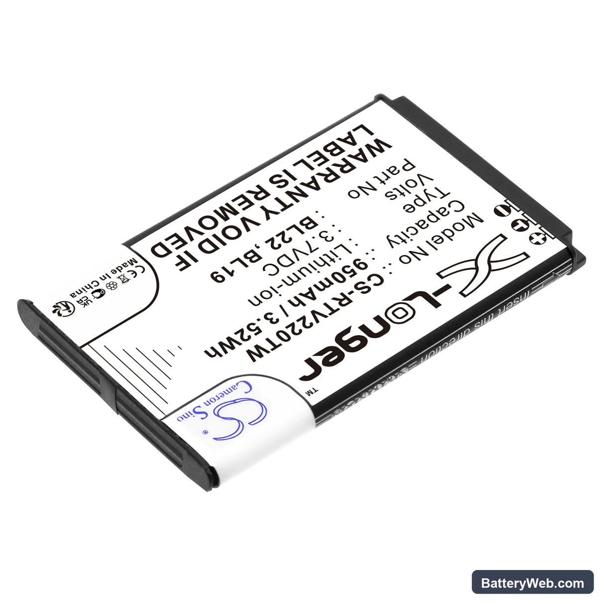 Retevis RT22 Replacement Battery, 3.7V, 950mAh, Li-ion 2