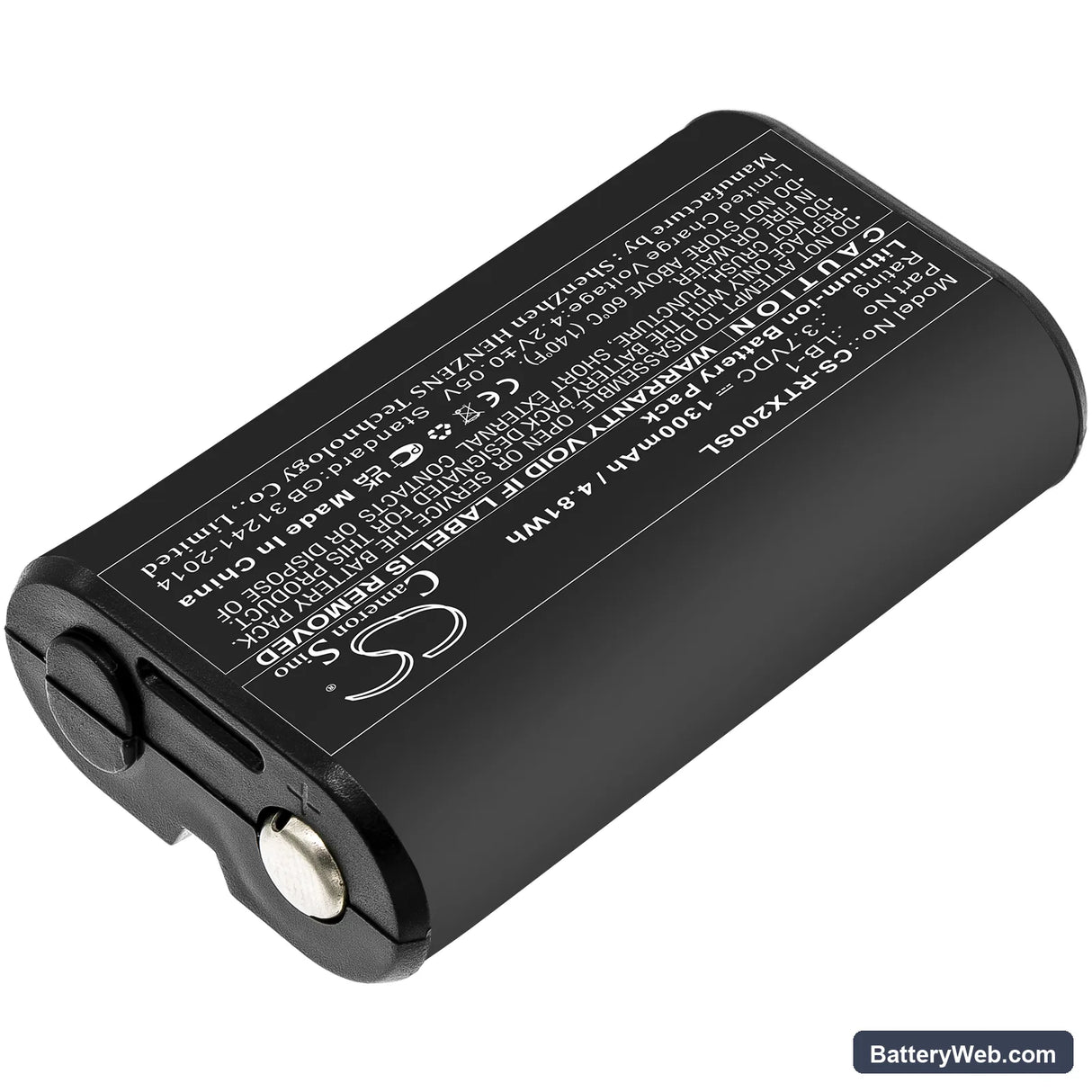 Rode Performer TX-M2 Replacement Battery, 3.7V, 1300mAh, Li-ion 2