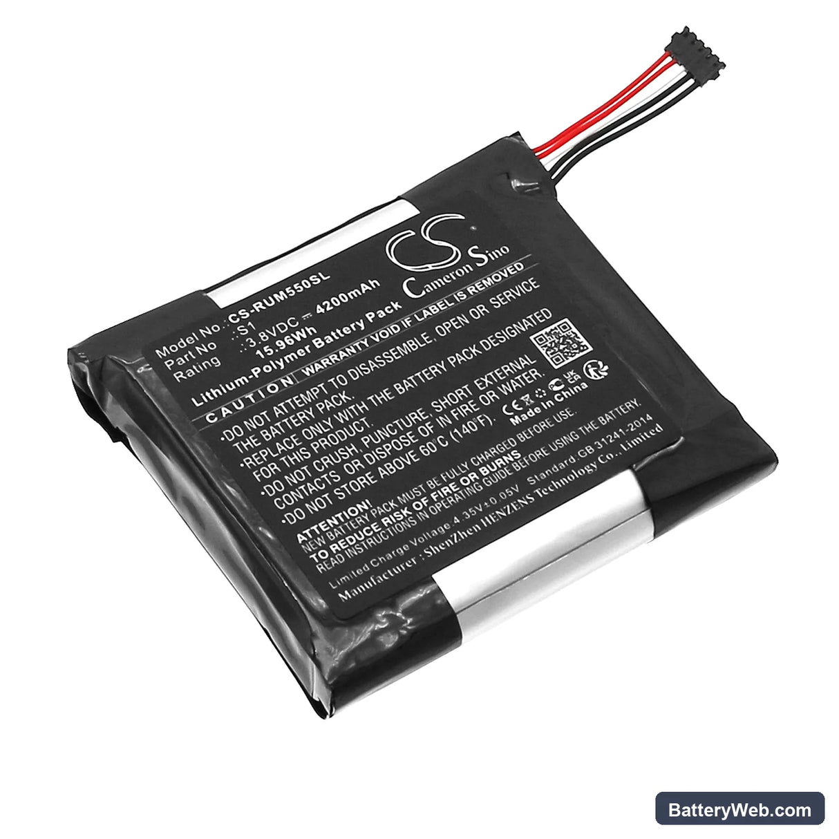 Ring Video Doorbell 2nd Replacement Battery, 3.8V, 4200mAh, Li-Polymer 1