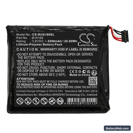 Ring Stick Up Cam Replacement Battery, 3.8V, 5500mAh, Li-Polymer 3