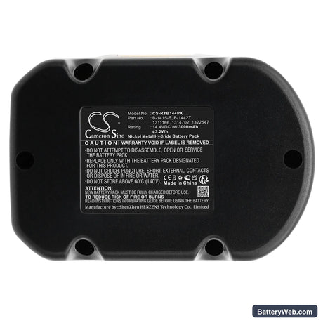 Ryobi CBI1442D Replacement Battery, 14.4V, 3000mAh, Ni-MH 5