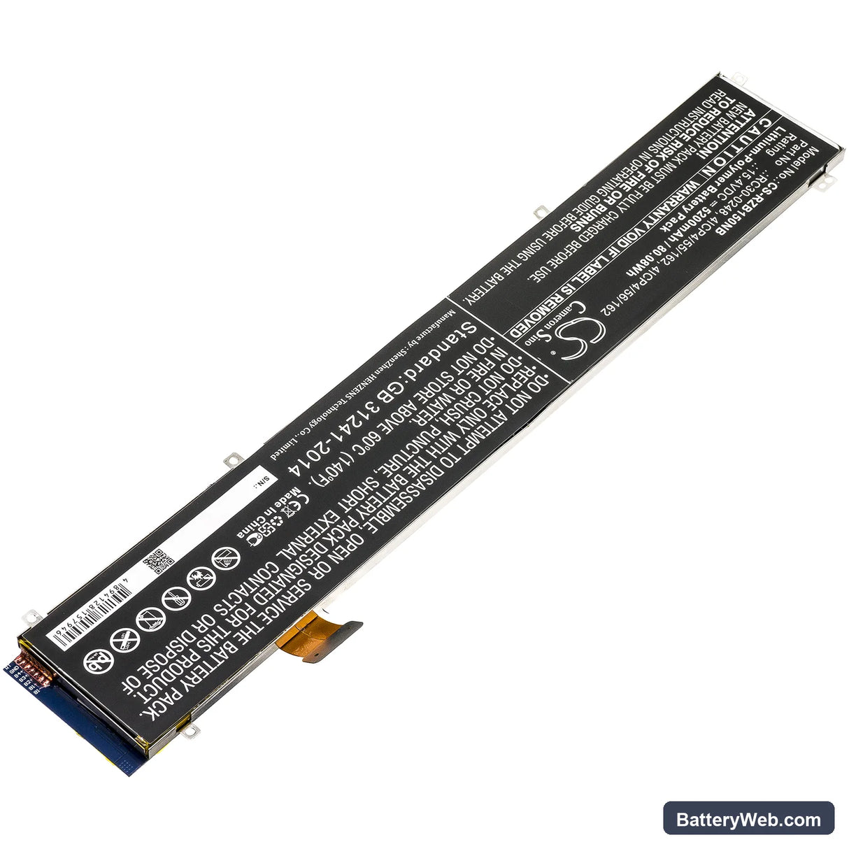 Razer Blade 15 2018 512GB 144Hz Replacement Battery, 15.4V, 5200mAh, Li-Polymer 2