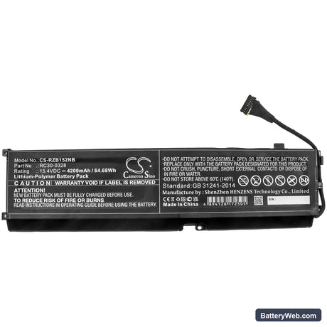 Razer Blade 15 2020 Replacement Battery, 15.4V, 4200mAh, Li-Polymer 3