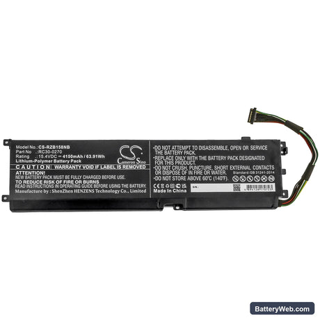 Razer Blade 15 Base Replacement Battery, 15.4V, 4150mAh, Li-Polymer 3