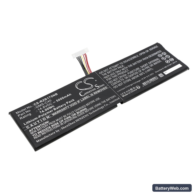 Razer Blade Pro 17 Replacement Battery, 14.8V, 5000mAh, Li-Polymer 1