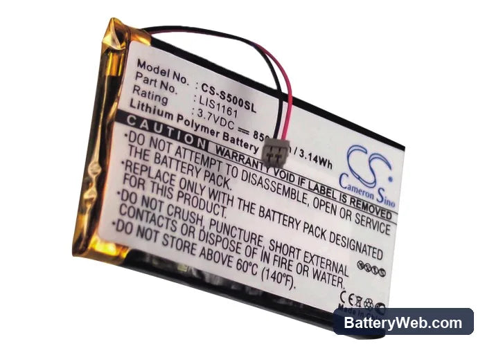 Sony Clie PEG-S300 Replacement Battery, 3.7V, 850mAh, Li-ion 5