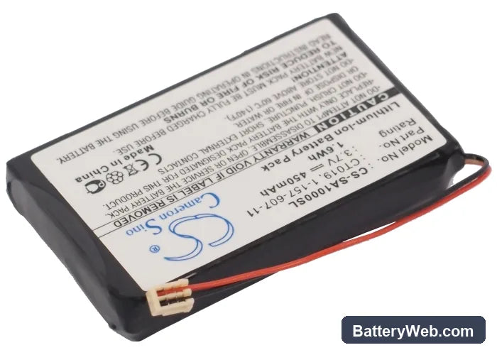 Sony NW-A1000 Replacement Battery, 3.7V, 450mAh, Li-ion 2