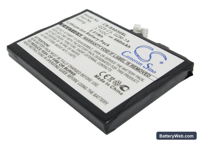 Philips GoGear HDD6330 30GB Replacement Battery, 3.7V, 680mAh, Li-ion 1