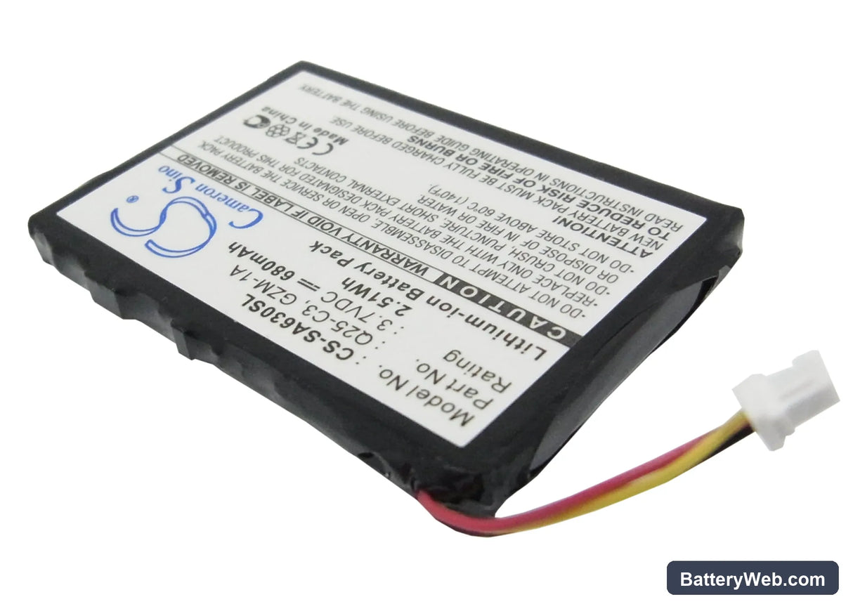 Philips GoGear HDD6330 30GB Replacement Battery, 3.7V, 680mAh, Li-ion 2