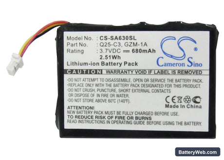 Philips GoGear HDD6330 30GB Replacement Battery, 3.7V, 680mAh, Li-ion 5