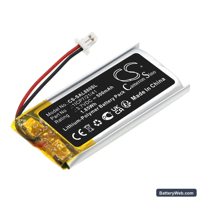 Samson Airline 88 Fitness Replacement Battery, 3.7V, 500mAh, Li-Polymer 1