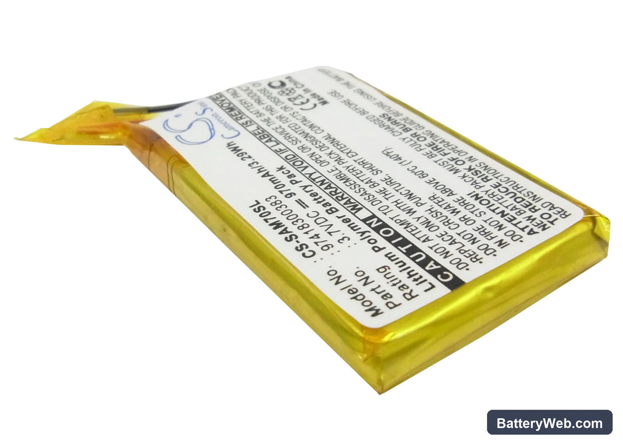 Sony MX-M70 Replacement Battery, 3.7V, 970mAh, Li-Polymer 2