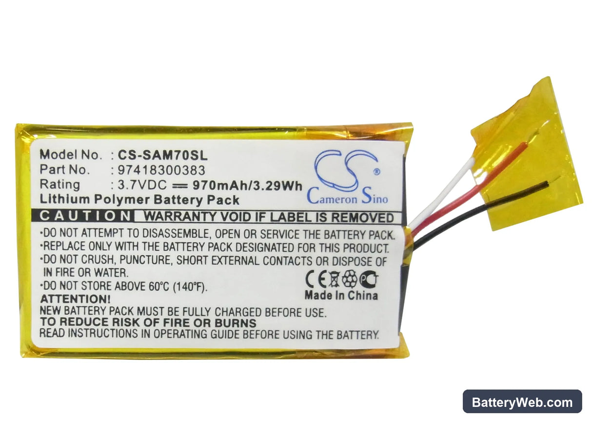 Sony MX-M70 Replacement Battery, 3.7V, 970mAh, Li-Polymer 5