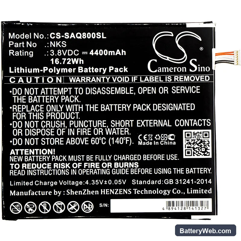 Sprint Slate 80 Replacement Battery, 3.8V, 4400mAh, Li-Polymer 3