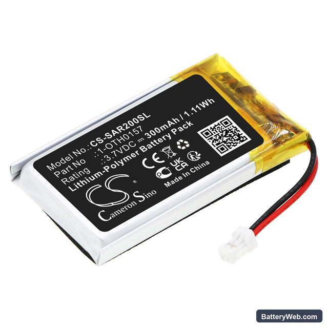 Samson Swar2 Airline Replacement Battery, 3.7V, 300mAh, Li-Polymer 1