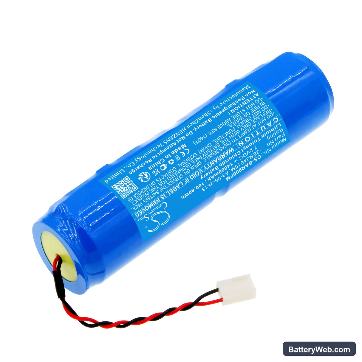 Radio Beacon SAR-9 Replacement Battery, 7.2V, 14000mAh, Li-SOCl2 2