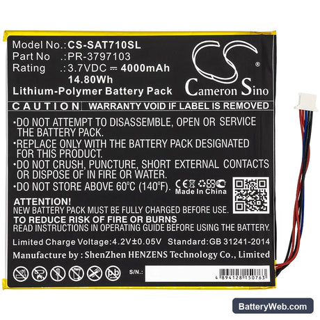 Insignia Flex NS Replacement Battery, 3.7V, 4000mAh, Li-Polymer 3