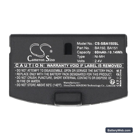 Williams Sound WIRRX16 Replacement Battery, 2.4V, 60mAh, Ni-MH 5