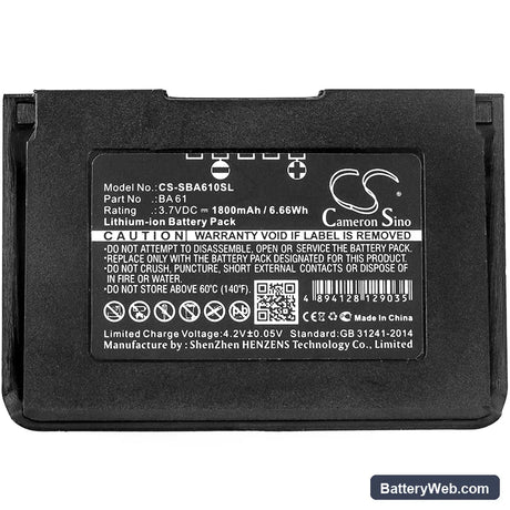 Sennheiser SK9000 Replacement Battery, 3.7V, 1800mAh, Li-ion 3