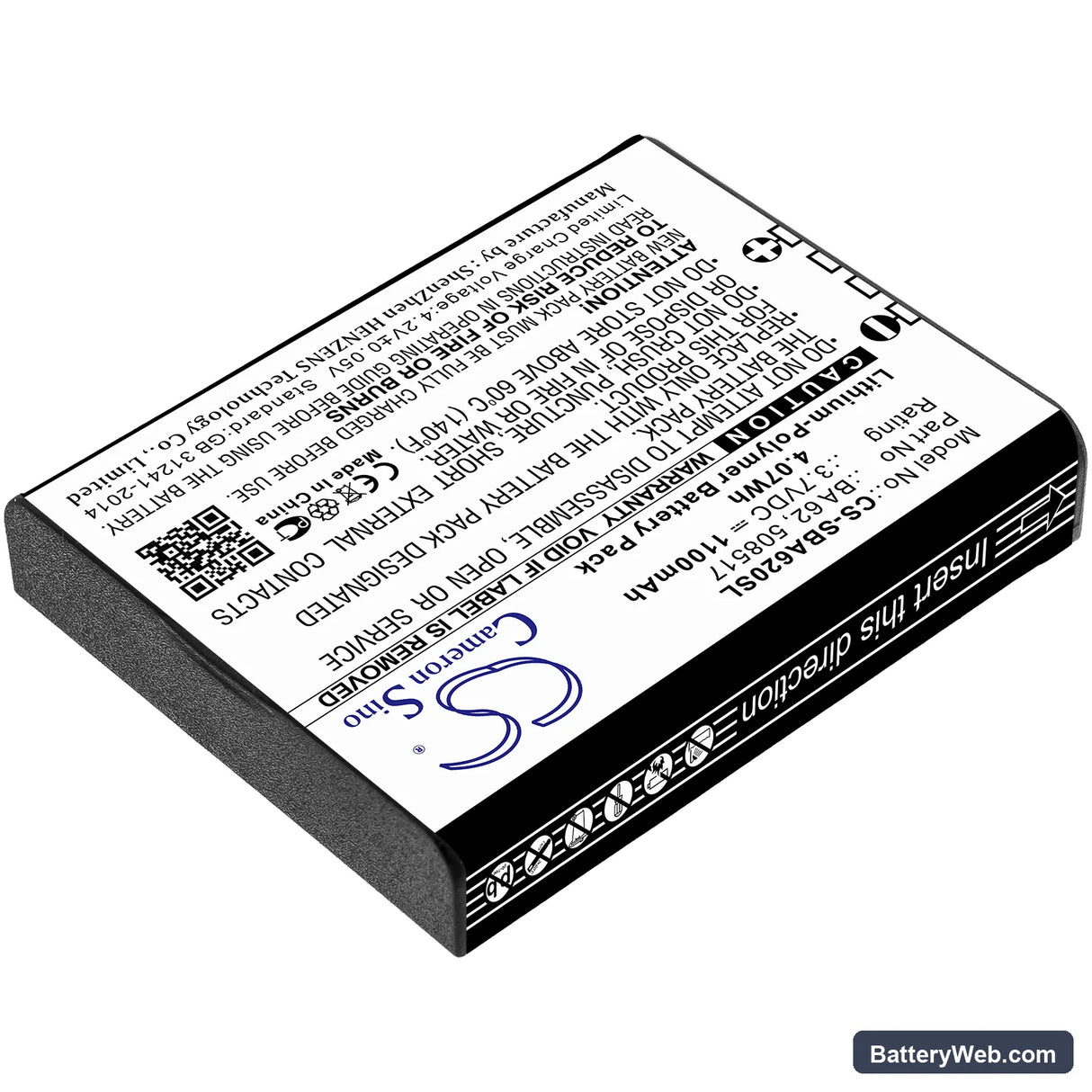Sennheiser SK 6212 Replacement Battery, 3.7V, 1100mAh, Li-Polymer 2