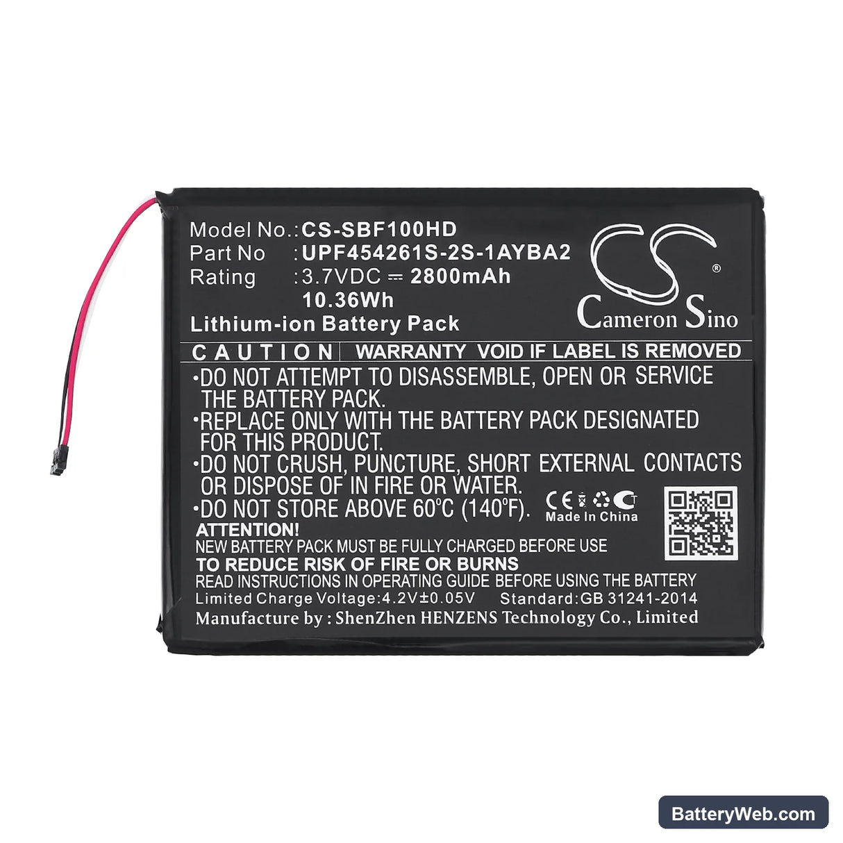 Seagate Wireless Plus Teardown Replacement Battery, 3.7V, 2800mAh, Li-ion 3